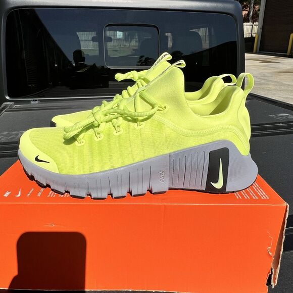 Nike Free Metcon 6 Mens Size 10.5 Light Lemon Twist Cement Grey Black FJ7127-700 main image 6